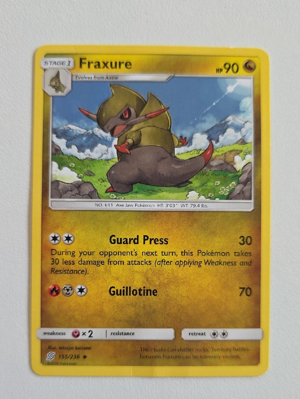 Pokemon Fraxure Card